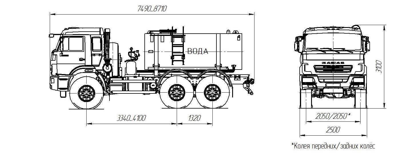 Камаз 5350 чертеж